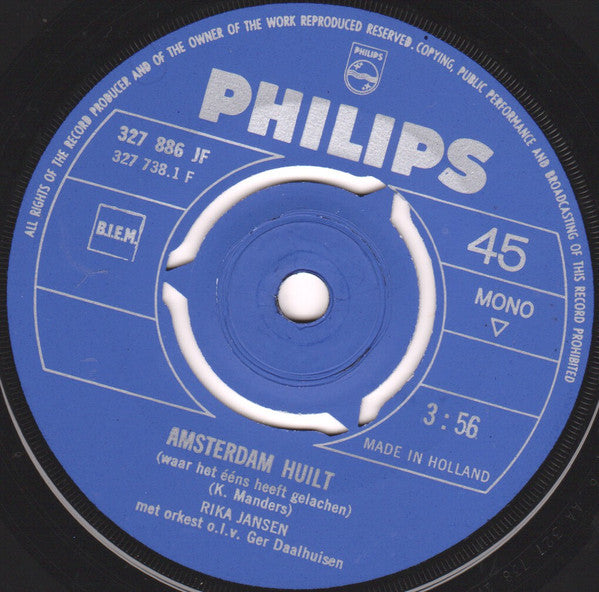 Rika Jansen : Amsterdam Huilt / Er Is Maar Eén Amsterdam (7", Single, Mono)