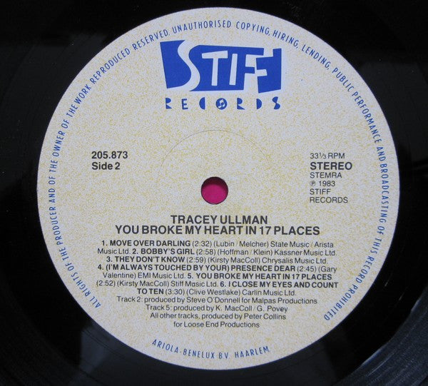 Tracey Ullman : You Broke My Heart In 17 Places (LP, Album)