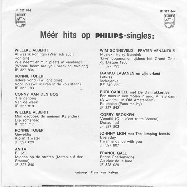 Willy & Willeke Alberti : Omdat Ik Zoveel Van Je Hou / Toch Ben Ik Dol Op Jou (7", Single, Mono)