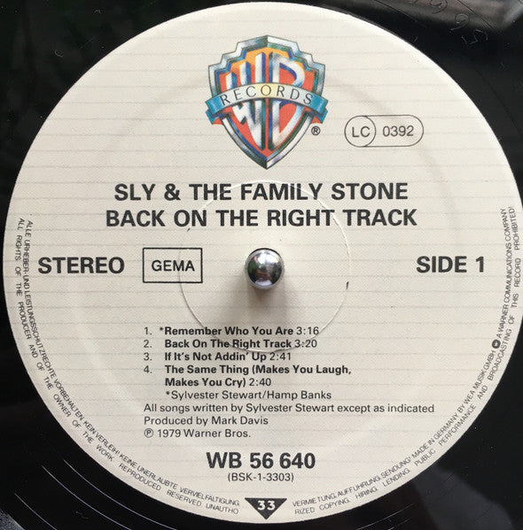 Sly & The Family Stone : Back On The Right Track (LP, Album)