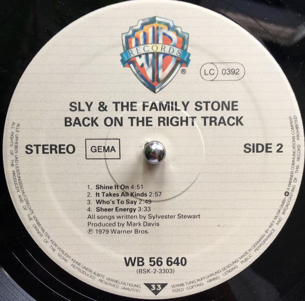 Sly & The Family Stone : Back On The Right Track (LP, Album)