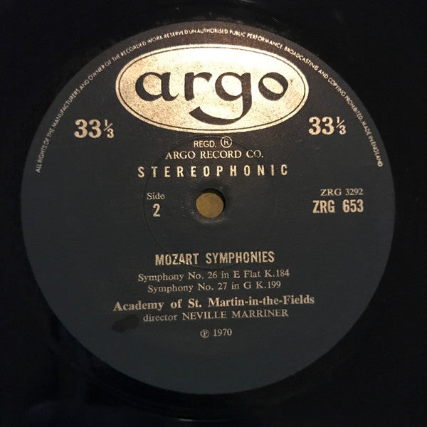 W. A. Mozart*, Academy Of St. Martin-in-the-Fields* Director Neville Marriner* : Symphonies 23 & 24, 26 & 27 (LP)