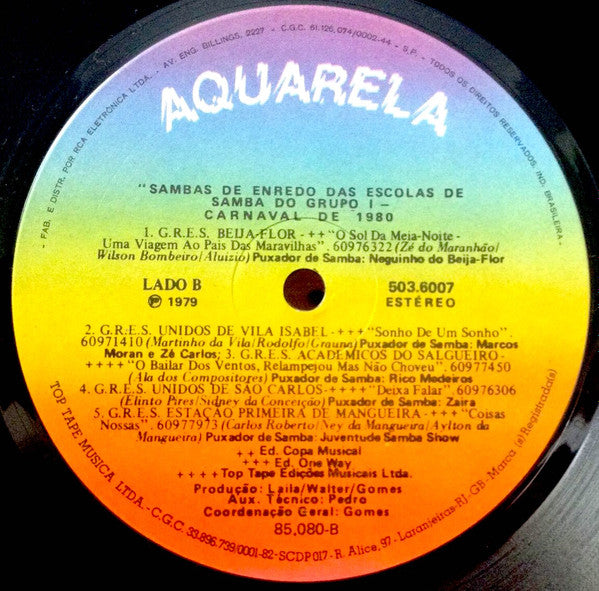 Various : Sambas-De-Enredo Das Escolas De Samba Do Grupo I - Carnaval 80 (LP, Album)
