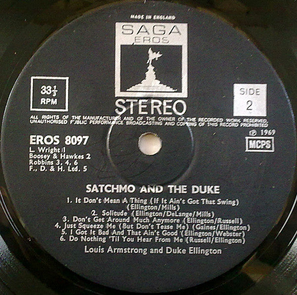 Louis Armstrong and Duke Ellington : Satchmo And The Duke (LP, Comp)