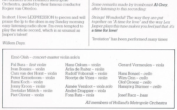 Lex Jasper Trio With Metropole Orchestra : Lexpression (LP, Album)