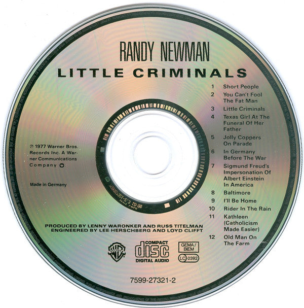 Randy Newman : Little Criminals (CD, Album, RE)