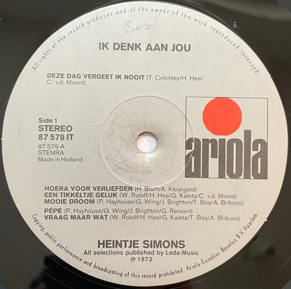 Heintje : Ik Denk Aan Jou (LP, Album)