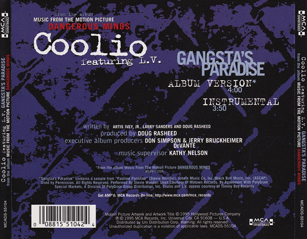 Coolio Featuring LV : Gangsta’s Paradise (CD, Single)