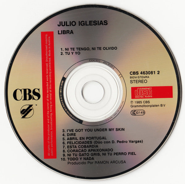 Julio Iglesias : Libra (CD, Album, RE)