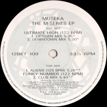 Museka : The M-Series EP (12", EP)