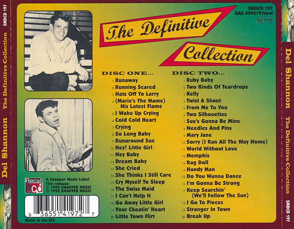 Del Shannon : The Definitive Collection (2xCD, Comp)