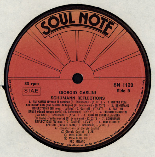 Giorgio Gaslini : Schumann Reflections (LP, Album)