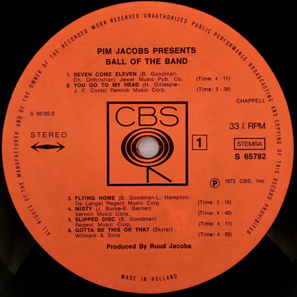 Pim Jacobs Presents Ball Of The Band : Pim Jacobs Presents Ball Of The Band (LP, Album)