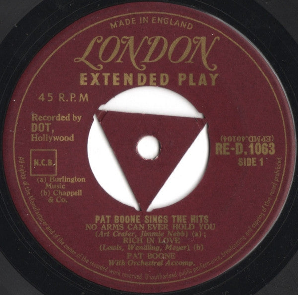 Pat Boone : Pat Boone Sings The Hits (7", EP)