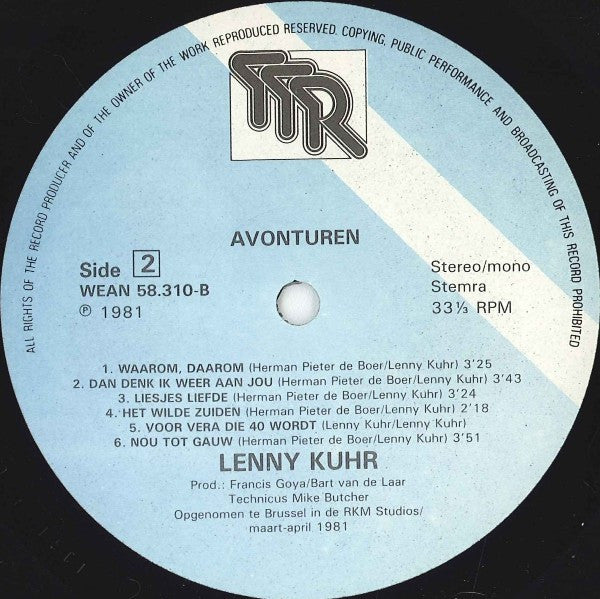 Lenny Kuhr : Avonturen (LP, Album, Gat)