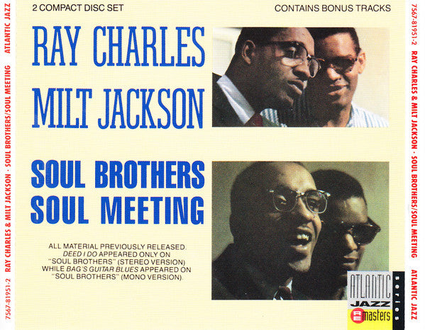 Ray Charles & Milt Jackson : Soul Brothers Soul Meeting (2xCD, Comp, RE, RM)