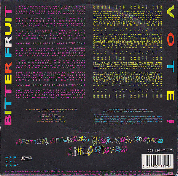Little Steven : Bitter Fruit (7", Single)