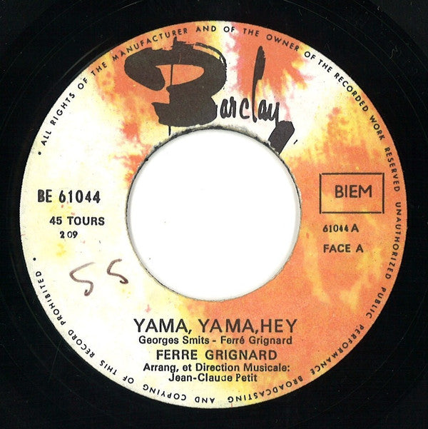 Ferre Grignard : Yama, Yama, Hey (7", Single)