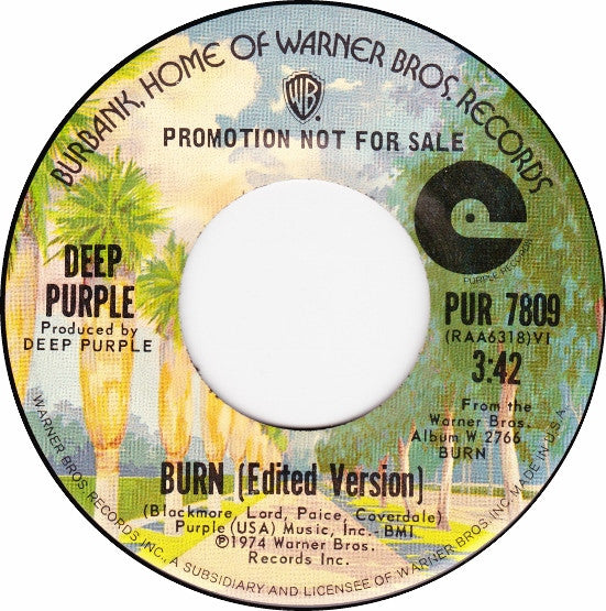 Deep Purple : Burn (7", Single, Promo)