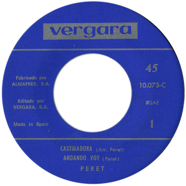 Peret : Castigadora / Andando Voy / Es Preferible / El Mesón Del Gitano (7", EP)