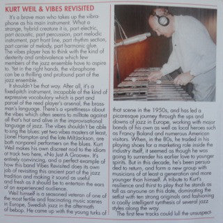 Kurt Weil & Vibes Revisited : Moving Forward - Reaching Back (CD)