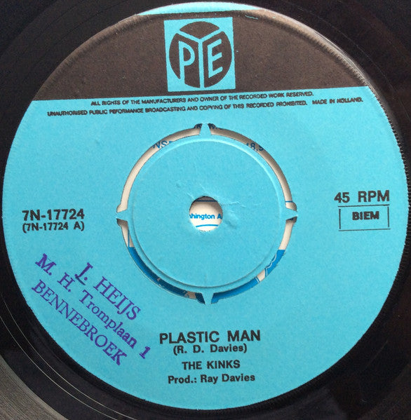 The Kinks : Plastic Man (7", Single)