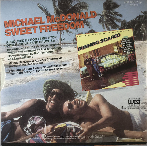 Michael McDonald : Sweet Freedom (7", Single)