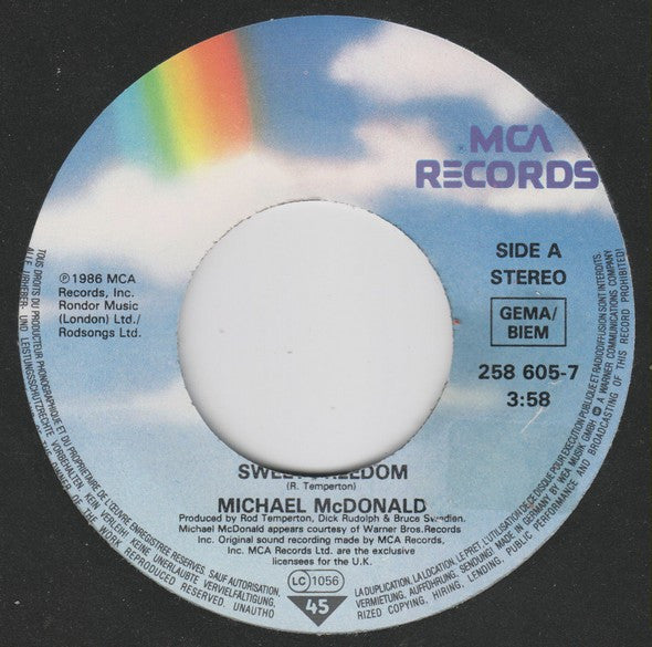 Michael McDonald : Sweet Freedom (7", Single)