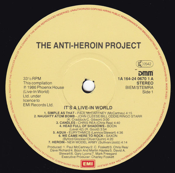 Various : The Anti-Heroin Project - It's A Live-In World (2xLP, Album)