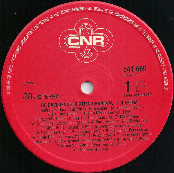 Various : De Daverende Dertien Carnaval + 3 Extra (LP, Comp)