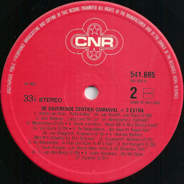 Various : De Daverende Dertien Carnaval + 3 Extra (LP, Comp)