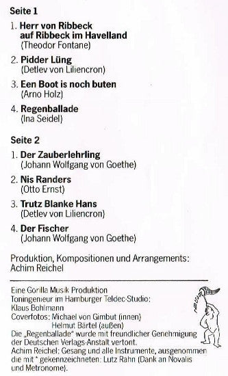 Achim Reichel : Regenballade (LP, Album, RP)