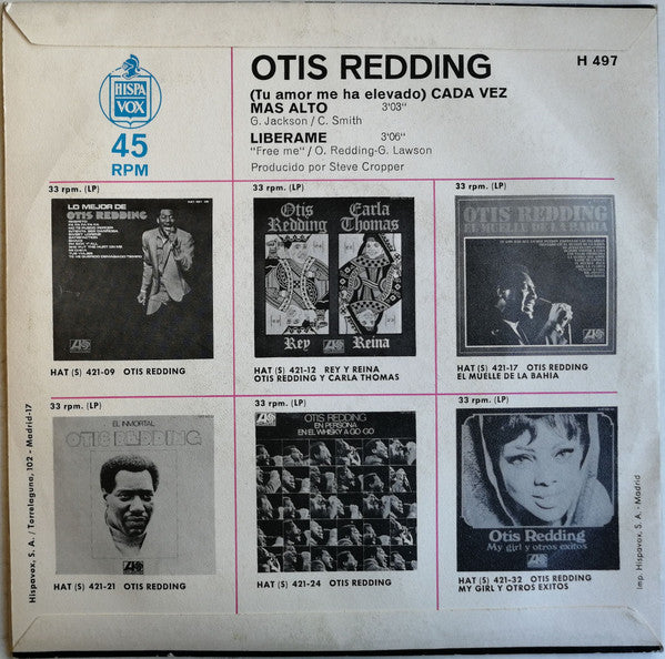 Otis Redding : (Tu Amor Me Ha Elevado) Cada Vez Mas Alto / Liberame (7", Single)