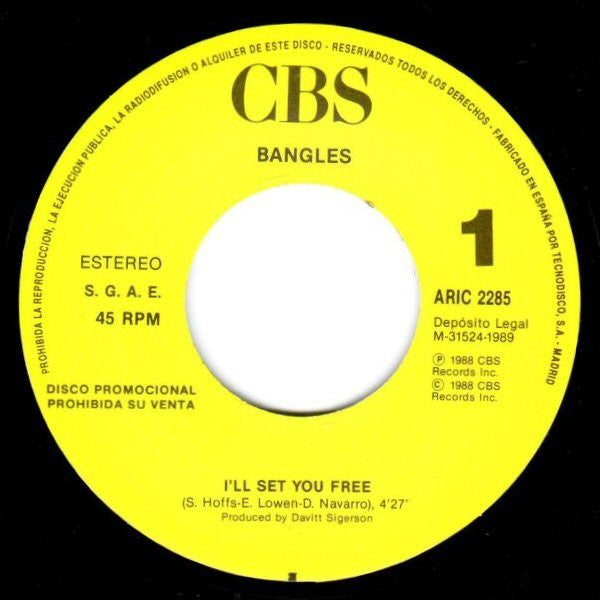 Bangles : I'll Set You Free (7", S/Sided, Promo)