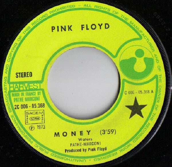 Pink Floyd : Money (7", Single, Fli)
