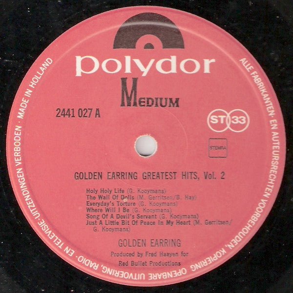 Golden Earring : Greatest Hits Vol. 2 (LP, Comp)