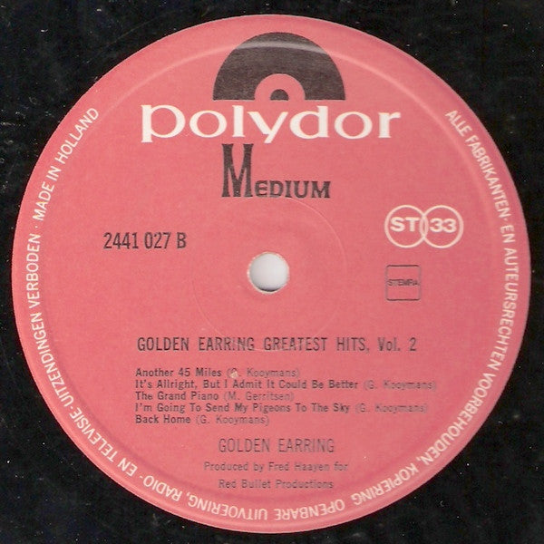 Golden Earring : Greatest Hits Vol. 2 (LP, Comp)