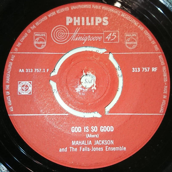Mahalia Jackson And The Falls-Jones Ensemble : God Is So Good (7", Single)
