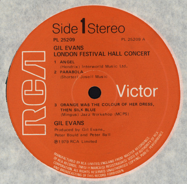 Gil Evans : Gil Evans Live At The Royal Festival Hall London 1978 (LP)