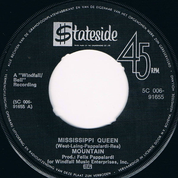 Mountain : Mississippi Queen (7", Single)