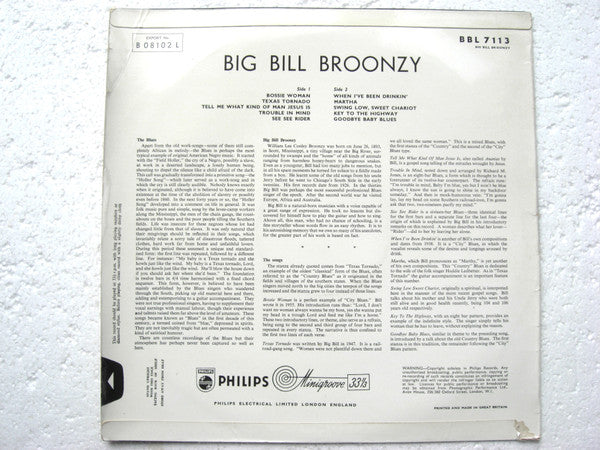 Big Bill Broonzy : Big Bill Broonzy (LP, Album)