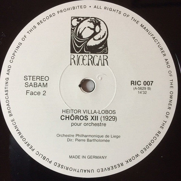 Heitor Villa-Lobos - Orchestre Philharmonique De Liège, Pierre Bartholomée : Chôros XII (LP)