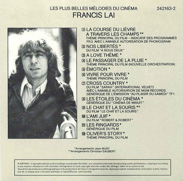 Francis Lai : Les Plus Belles Mélodies Du Cinéma (CD, Comp)