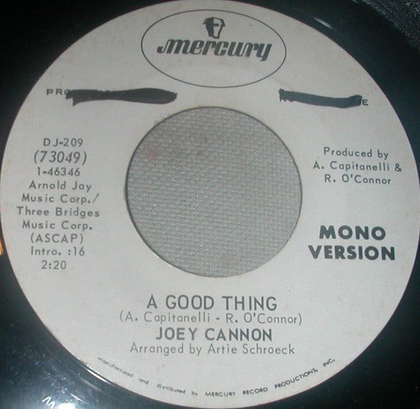 Joey Cannon : A Good Thing (7", Mono, Promo)