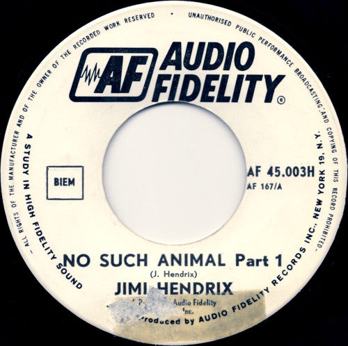 Jimi Hendrix : No Such Animal (7", Single)