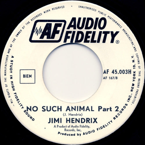 Jimi Hendrix : No Such Animal (7", Single)
