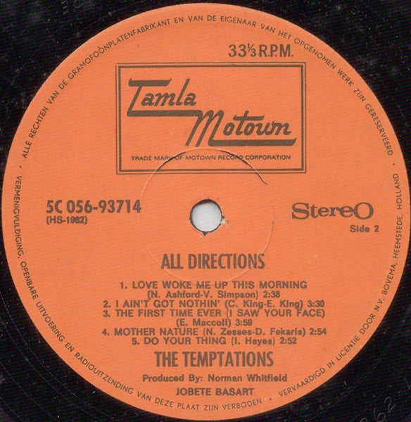 The Temptations : All Directions (LP, Album)