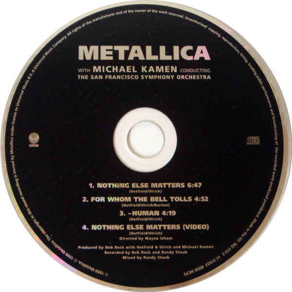 Metallica With Michael Kamen Conducting San Francisco Symphony : Nothing Else Matters (CD, Single, Enh)