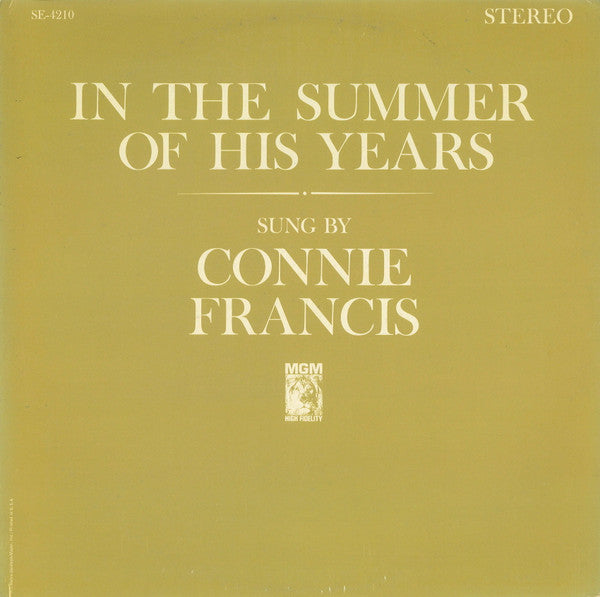 Connie Francis : In The Summer Of His Years (LP)