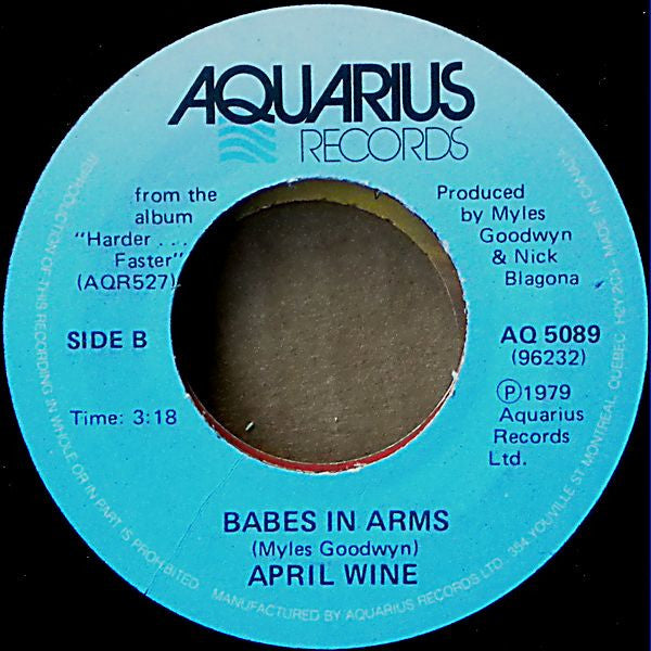 April Wine : I Like To Rock / Babes In Arms (7", Single)